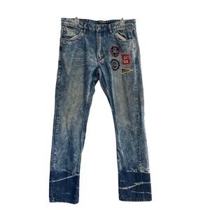 PARISH‎ NATION CLOTHING Men’s Jeans Blue Size 34/e0.5 Patch Embroidered